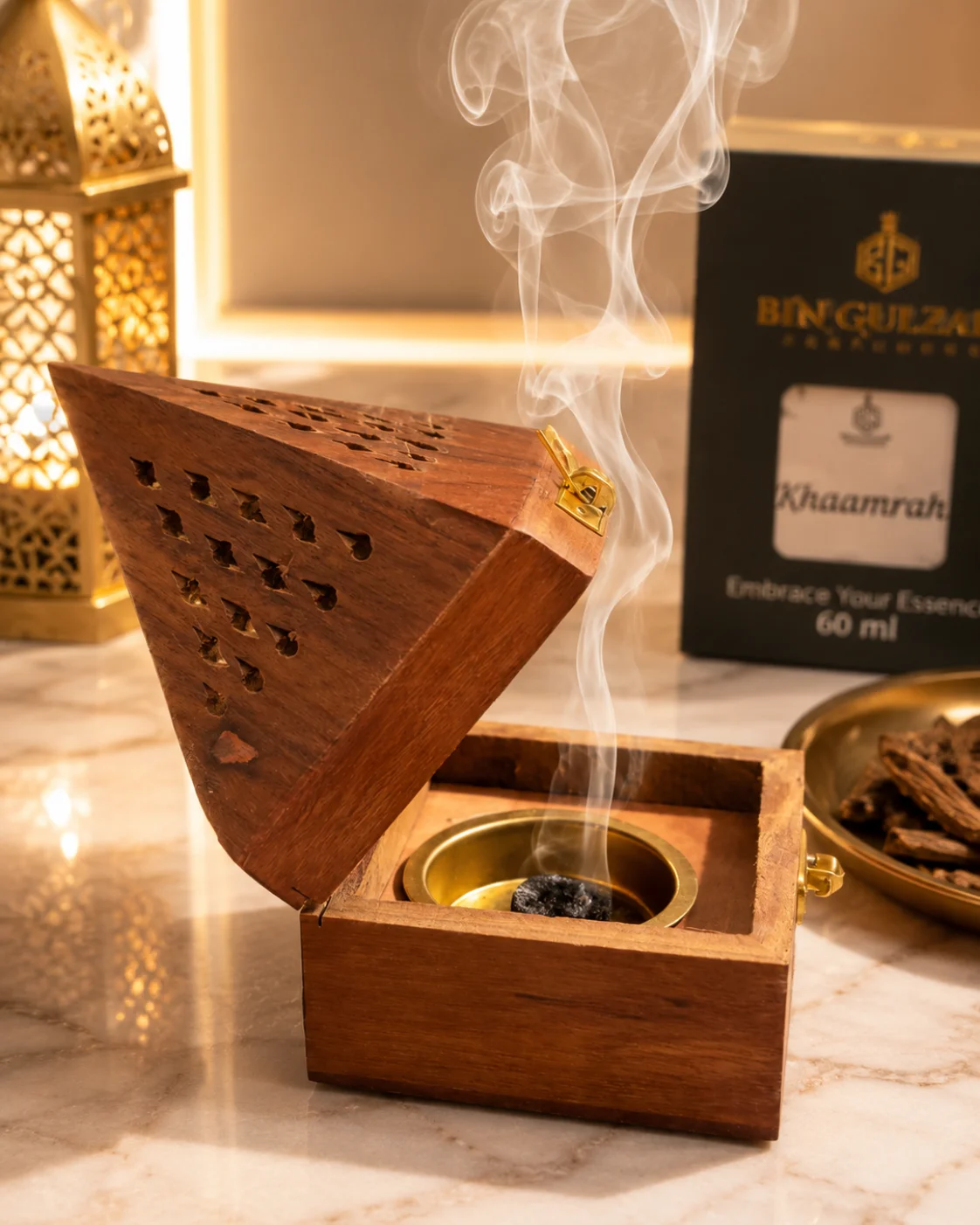 Imported Pyramid Wooden Bakhoor & Loban Burner
