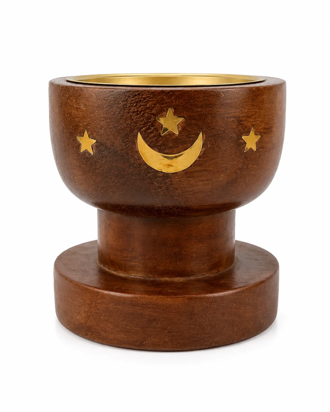 Imported Crescent Moon Wooden Bakhoor & Loban Burner (Round Bowl)