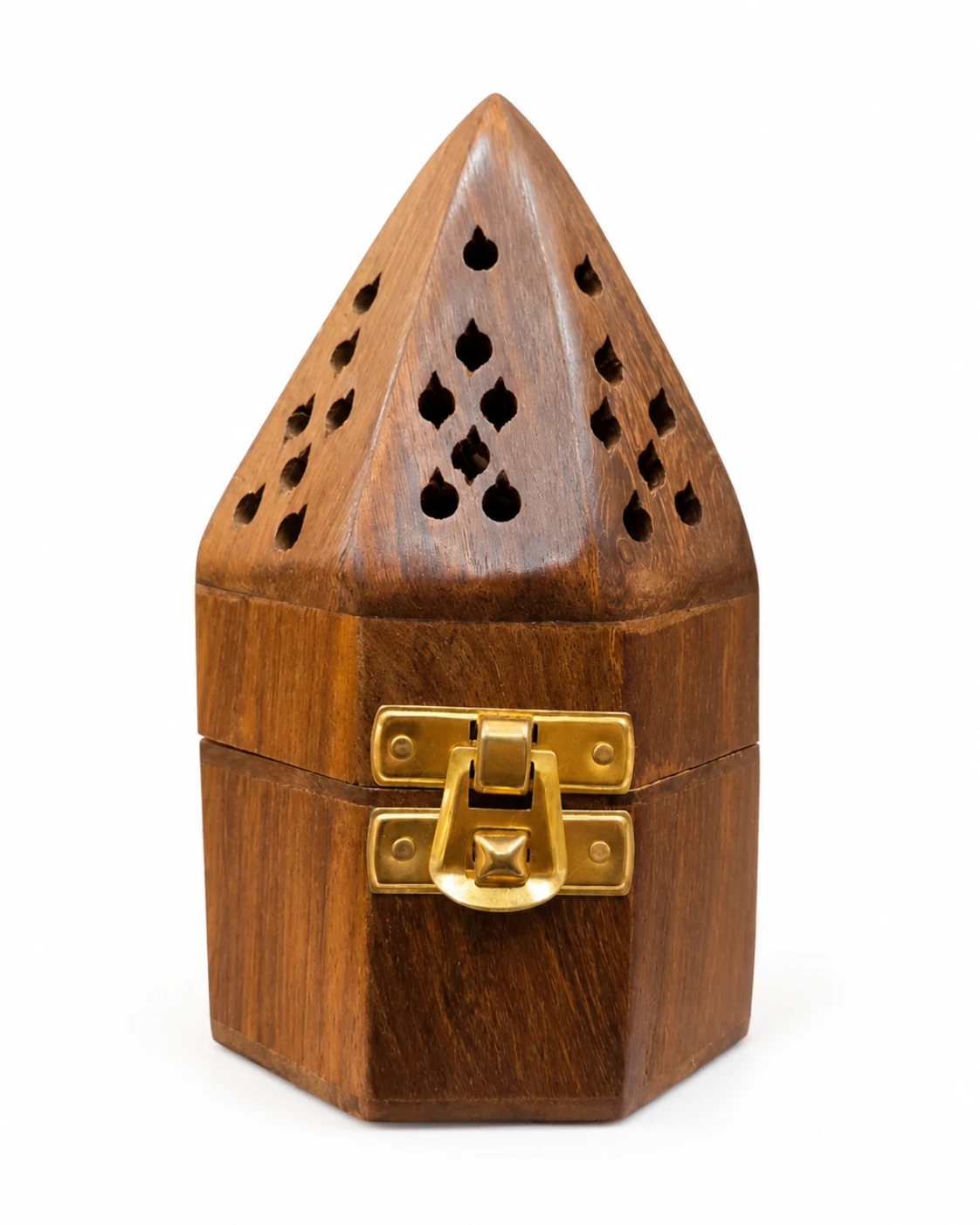Imported Minaret Wooden Bakhoor & Loban Burner (Hexagon Design)